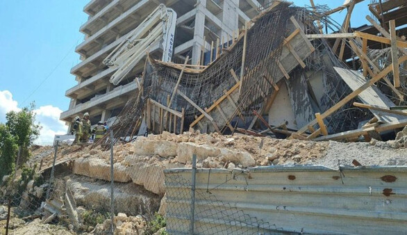 İzmir Buca'da kolonlar patladı, inşaat çöktü