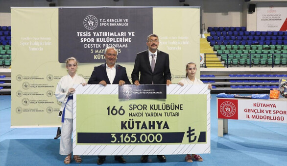 Kütahya’da spor kulüplerine 3 milyon 165 bin lira nakdi yardım