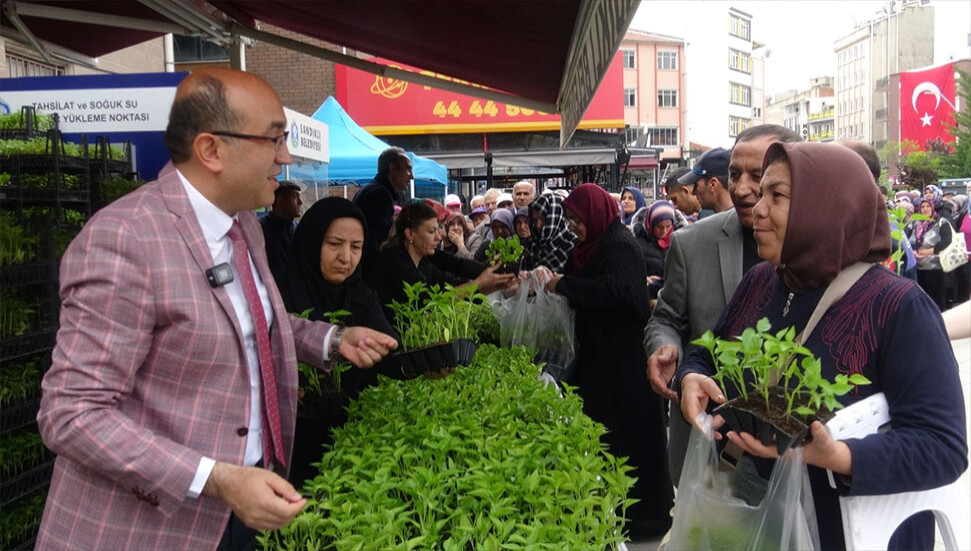 Sandıklı'da ata tohumu fideleri vatandaşlara ücretsiz dağıtıldı