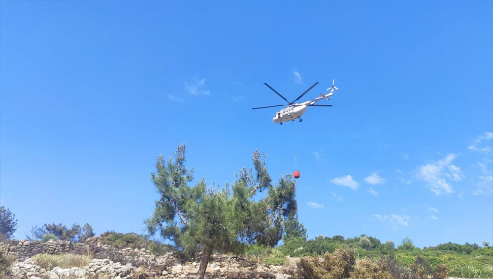 İzmir'de orman ve makilik alanda çıkan yangın kontrol altına alındı