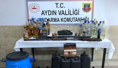 Aydın'da sahte içki imal ettiği öne sürülen şüpheli yakalandı
